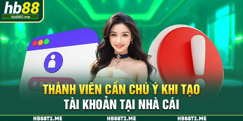 Thành viên cần chú ý khi tạo tài khoản tại nhà cái